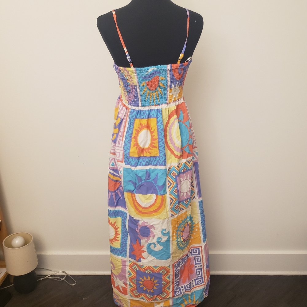 Cotton Sun Print Beach Sun Dress - Picture 4 of 4